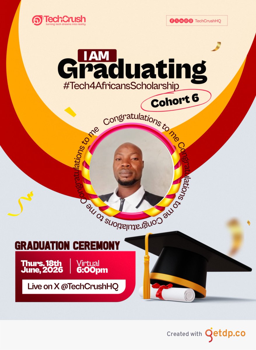 Accredited01's tweet photo. I'm now graduated as AI/ML engineer from TechCrush. The journey wasn't easy but through dedication, hard work, and consistency, i successfully completed the program. Thanks @TechCrushHQ for the privilege. 
#Tech4AfricansScholars
#Tech4AfricansGraduation
#Tech4Africans🔥 https://t.co/cGKGlocAUB
