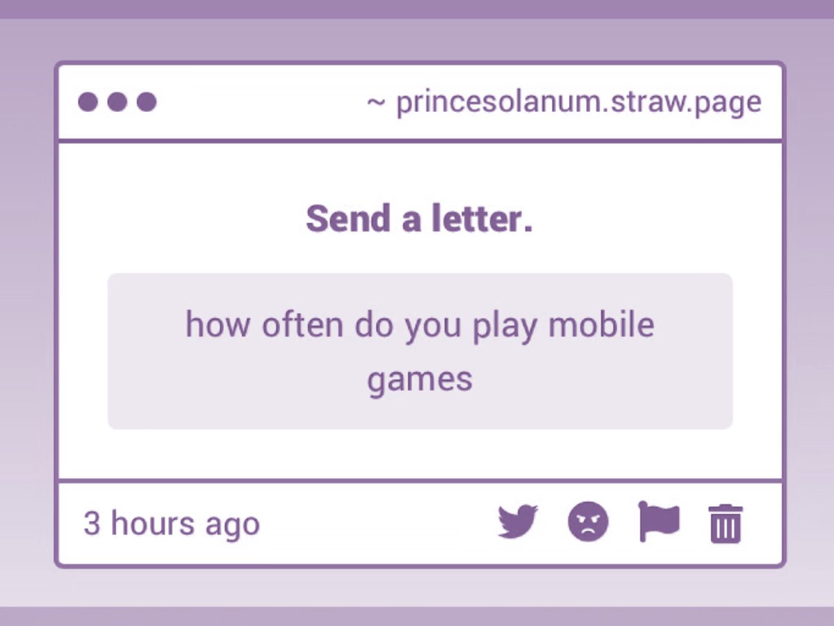 princesolanum's tweet photo. When I have time to…

#ASKSOLANUM https://t.co/YWP5vl8Alb