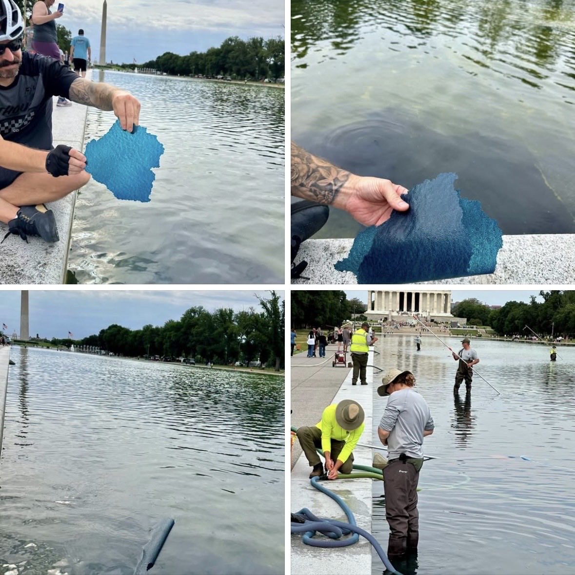 AmberWoods100's tweet photo. The Reflecting Pool wasn’t blue.

It was painted blue.

Now the paint is peeling off, revealing what was underneath all along.

There may be a metaphor in there somewhere. https://t.co/1paWMyfX1t