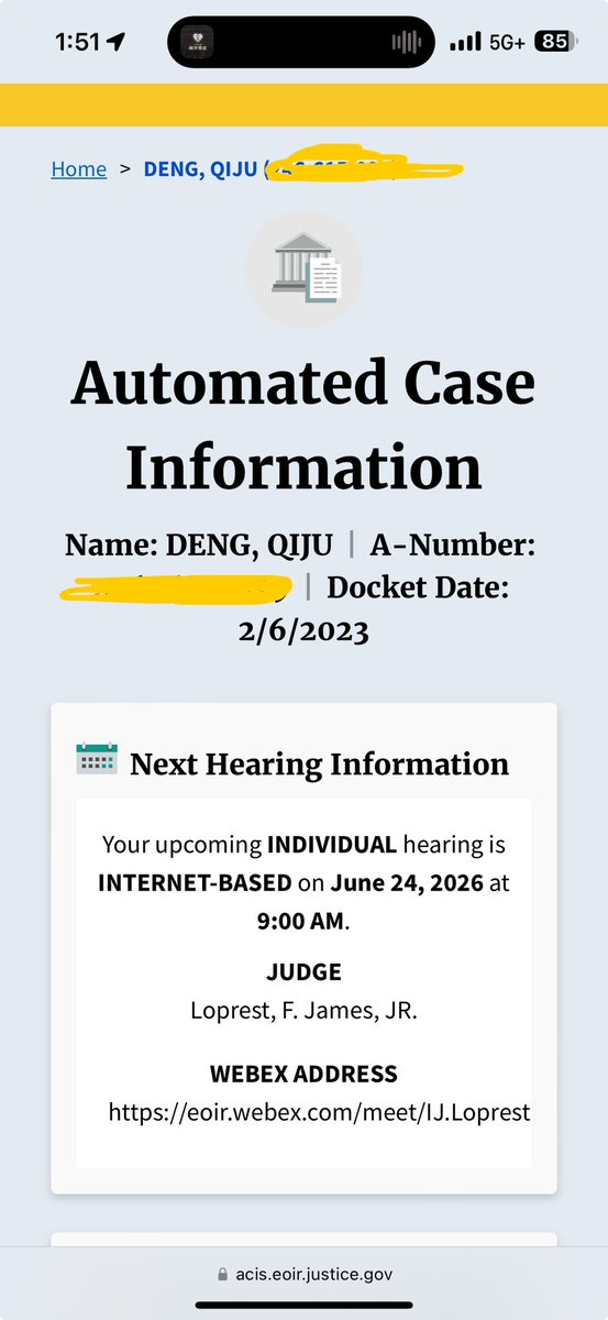 ChaikuiTang's tweet photo. My case is being heard online, but my lawyer is insisting that I appear in court in person. Will this increase my risk of being added to the ICE list? This was not my wish https://t.co/uIwD7Cn3m3