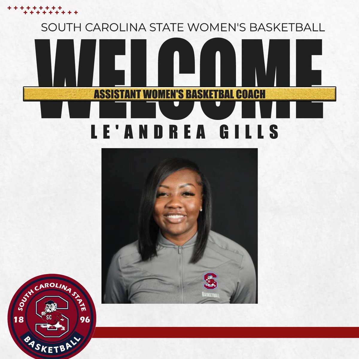 SCStateAthletic's tweet photo. Bulldog Nation!! Let’s Welcome New SC State Women’s Assistant Basketball Coach Le'Andrea Gillis to the Family. For complete release visit https://t.co/YX4lKZdx7J
#Bulldogtenacity #Wearescstate https://t.co/A3EPtm8KVH