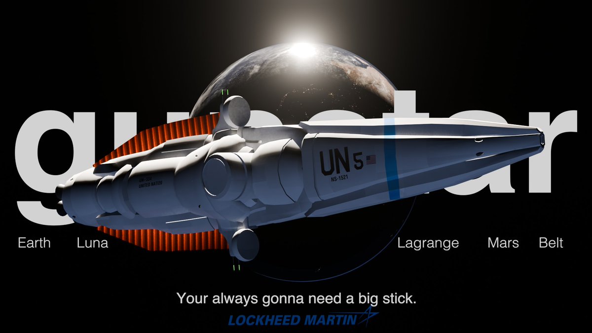 RandolphC84432's tweet photo. The Gunstar class, born from a group of officers of the USSF called the ballistics mafia, they fell for the romantic idea of the "big gun" and as it turns out, no matter how fast a coilgun slug can go, space is vast and hitting targets are hard. https://t.co/TGmK9Xec8v