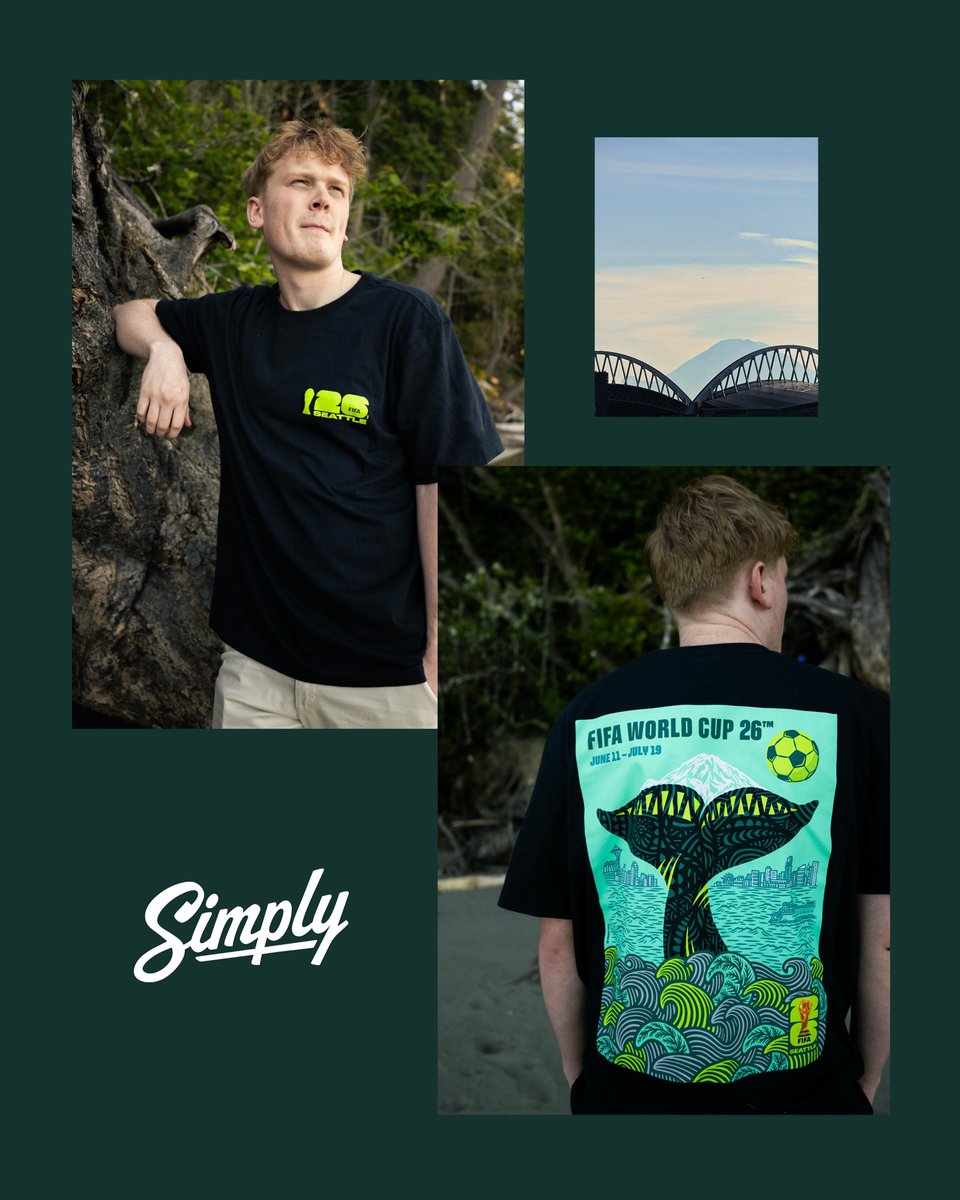 simplyseattle's tweet photo. You asked for it. We brought it back. Pre-orders are now open for the 2026 FIFA World Cup Seattle Poster Tee and will ship by July 10th! https://t.co/apaNgKbByn