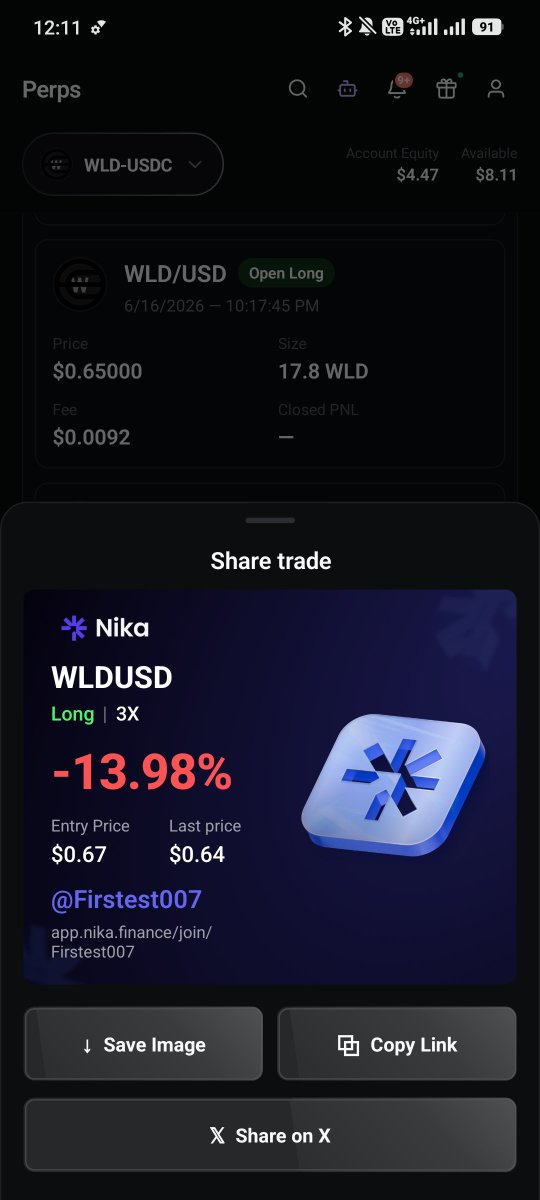firstest007's tweet photo. Started the week with heavy losses on $WLD using EMA5 crossover on 1H/M15/M5. Going long on upside crosses &amp; short on downside cost me a lot of capital due to constant false signals and market traps on @Nika_Finance. 📉❌

#nika_finance (1/3) https://t.co/SxAUw2IXkv