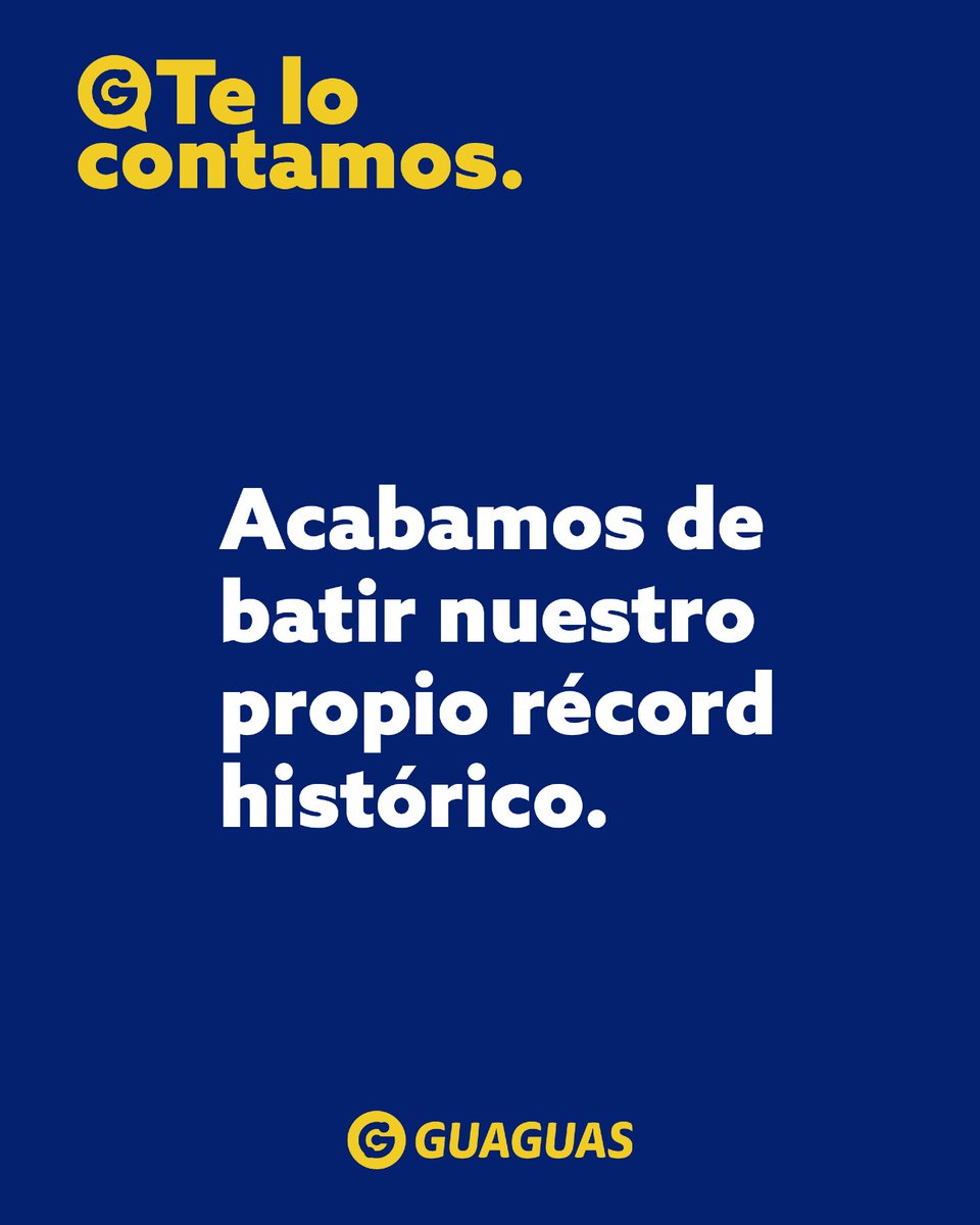GuaguasLPA's tweet photo. Te lo contamos con orgullo: ¡acabamos de batir nuestro propio récord histórico de viajeros! 🥳

 Este logro no es solo de Guaguas Municipales, es de cada uno de ustedes que eligen viajar con nosotros cada día. 

¡Muchísimas gracias por confiar en nosotros y ser el auténtico motor de una ciudad más sostenible! 🙌💛

#GuaguasMunicipales #LasPalmasdeGranCanaria #TransportePúblico #MovilidadSostenible