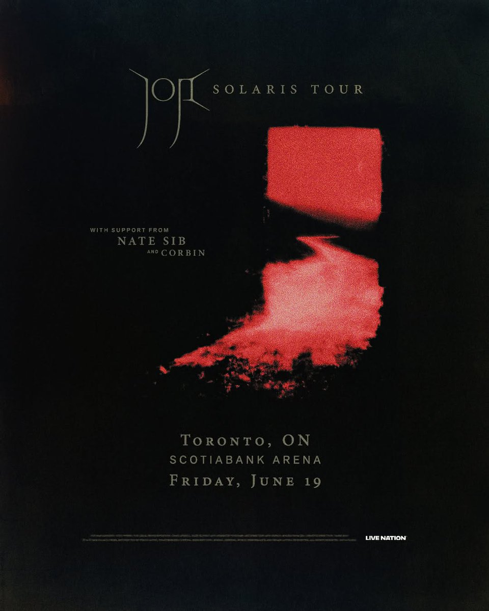 jojiontour's tweet photo. TORONTO, HE'S BACK! 🇨🇦

Joji is set to perform at the Scotiabank Arena in Toronto, Canada tonight, June 19, as the SOLARIS Tour continues across North America. Doors open at 6:30 PM.

CAPACITY: 19,800 https://t.co/Cp5SL9qALJ
