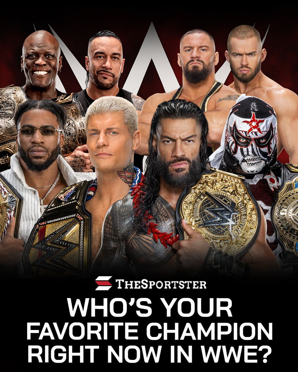 SportsterNews's tweet photo. Name YOUR favorite Current Champion in WWE SmackDown and RAW (Men Edition) 👇 https://t.co/TSlxKfFzTW