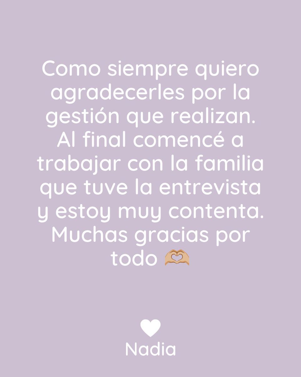 tunannyexpress's tweet photo. Qué dicen quienes postulan en #TuNanny... 😊 #pioneros #18años https://t.co/JCrOTsx6Zl