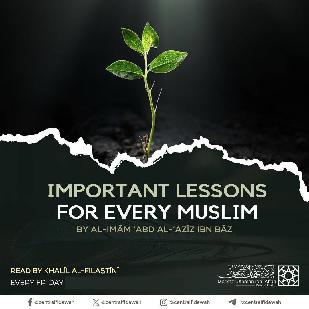 CentralFLDawah's tweet photo. 📣 TONIGHT‼️

📚 Important Lessons for Every Muslim

⏰ 7:30 PM EDT

🎙️ Read by: Khalīl al-Filasṭīnī

📻 Live on the Markaz ʿUthmān ibn ʿAffān Telegram channel:
https://t.co/jT75zWzSlg https://t.co/DNeNS4DqYg