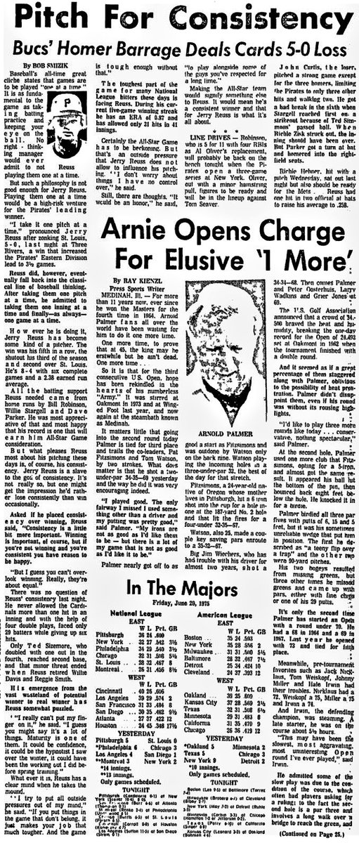 rieraci's tweet photo. 1975 - Jerry Reuss blew out his birthday candles by shutting out the St. Louis Cardinals 5-0 at Three Rivers Stadium, tossing a complete game six-hitter with seven whiffs. Homers by Willie Stargell, Dave Parker &amp; Bill Robinson gave the southpaw all the b-day gifts he needed. https://t.co/f5xZvPAAPB