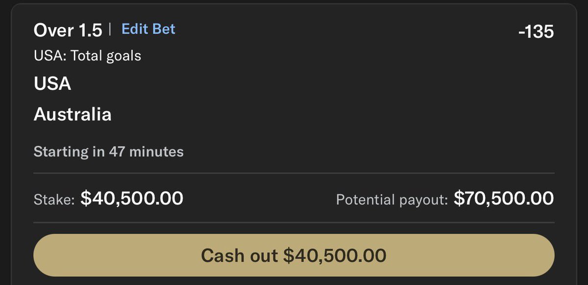 MoneylineMafia_'s tweet photo. All in $40,500 on USA total o1.5 🇺🇸 https://t.co/jvktnqo01K