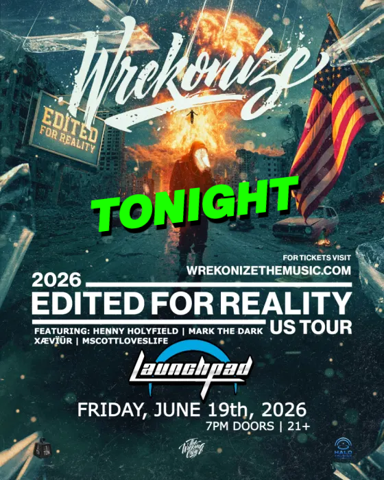 LaunchpadABQ's tweet photo. 🎤🔥 TONIGHT! Rapper Wrekonize (member of ¡MAYDAY!) will be coming to ABQ at Launchpad June 19th on the Edited For Reality Tour. W/ special guests Henny Holyfield, Mark The Dark, XÆVÏŪR, and SCOTTY.

📆 Friday, June 19th | Doors 7pm | 21+ https://t.co/Nun4TzVl2C