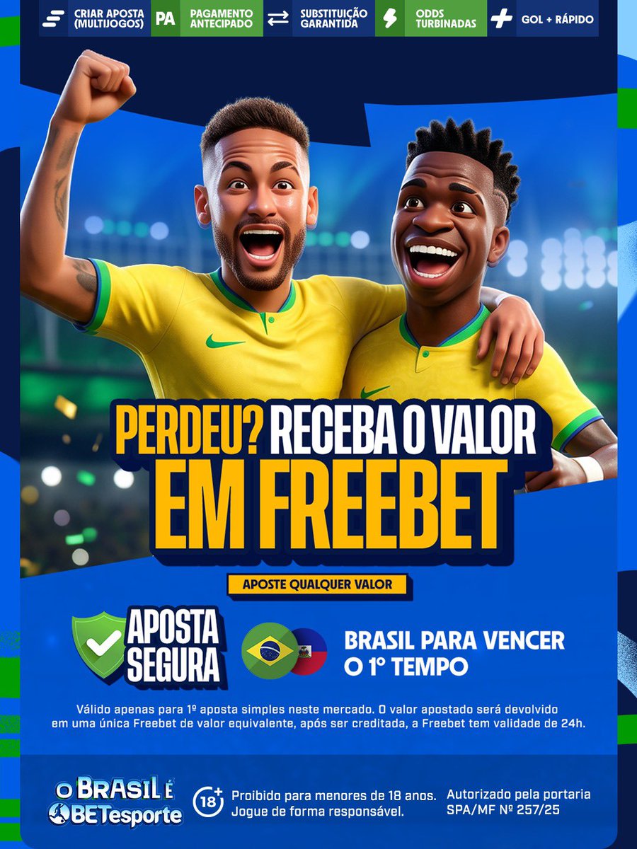oocbrsao's tweet photo. VALENDO UMA CAMISA OFICIAL DA SELEÇÃO 🇧🇷🔥

- Siga @betesporte
- Dê RT e curta este tweet
- Comente qual será o placar de Brasil x Haiti + o autor de um dos gols

Haverá sorteio entre os acertadores. 
Mais regras na descrição! 👀👇 https://t.co/7JoITPGGLl