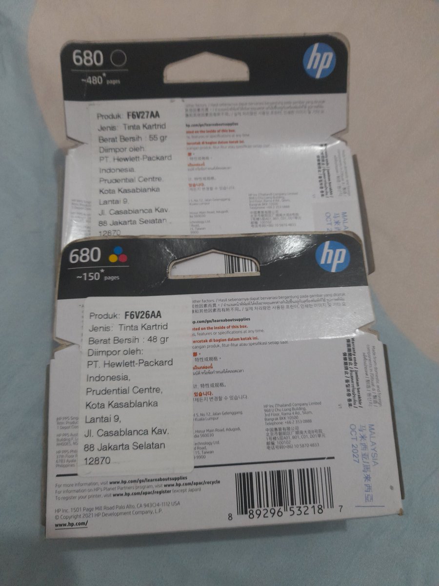 ikojkuy's tweet photo. WANT TO SALE!!!
Tinta HP 680 (Hitam &amp; Warna) 1 set original ink cartridge. 200k
di jual karena salah beli, masi segel belum di buka ya guys. 
dom medan
shopee https://t.co/qbbSqM710e
#wts #tintaprinter #zonauang https://t.co/C9JTa2EM2Q