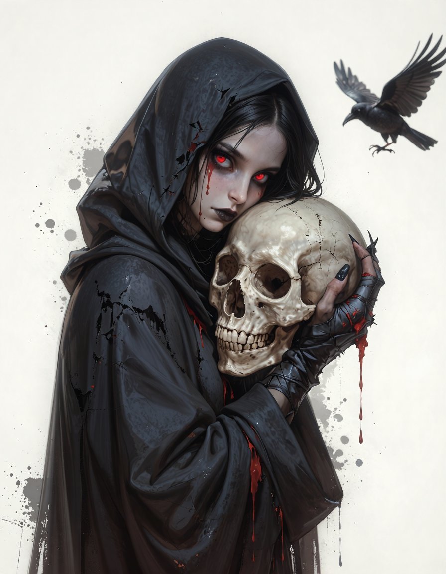 DarkInfinityArt's tweet photo. QT your Skull Art

She does not mourn the dead the way mortals do. She keeps their silence polished, their secrets close, and their skulls cradled like sacred relics while she waits  waits for the next name.

Thanks for the invite, @AImostReal. All are invited to QT their Skull Art.

#AIart #DigitalArt #FantasyArt
