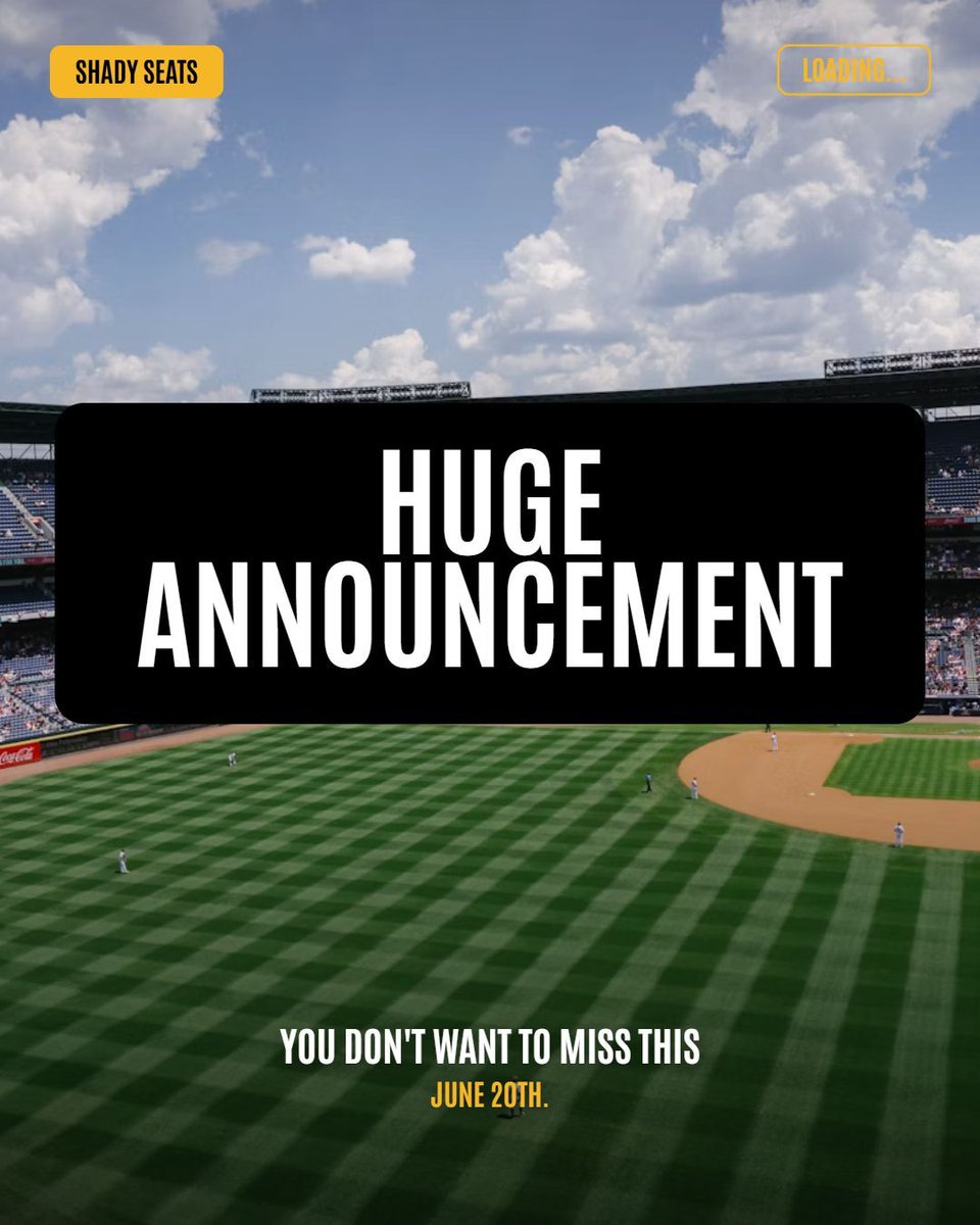 ShadySeats's tweet photo. Shady Seats' biggest announcement yet. Tomorrow. 

👀👀👀 https://t.co/VWflcG4qmh