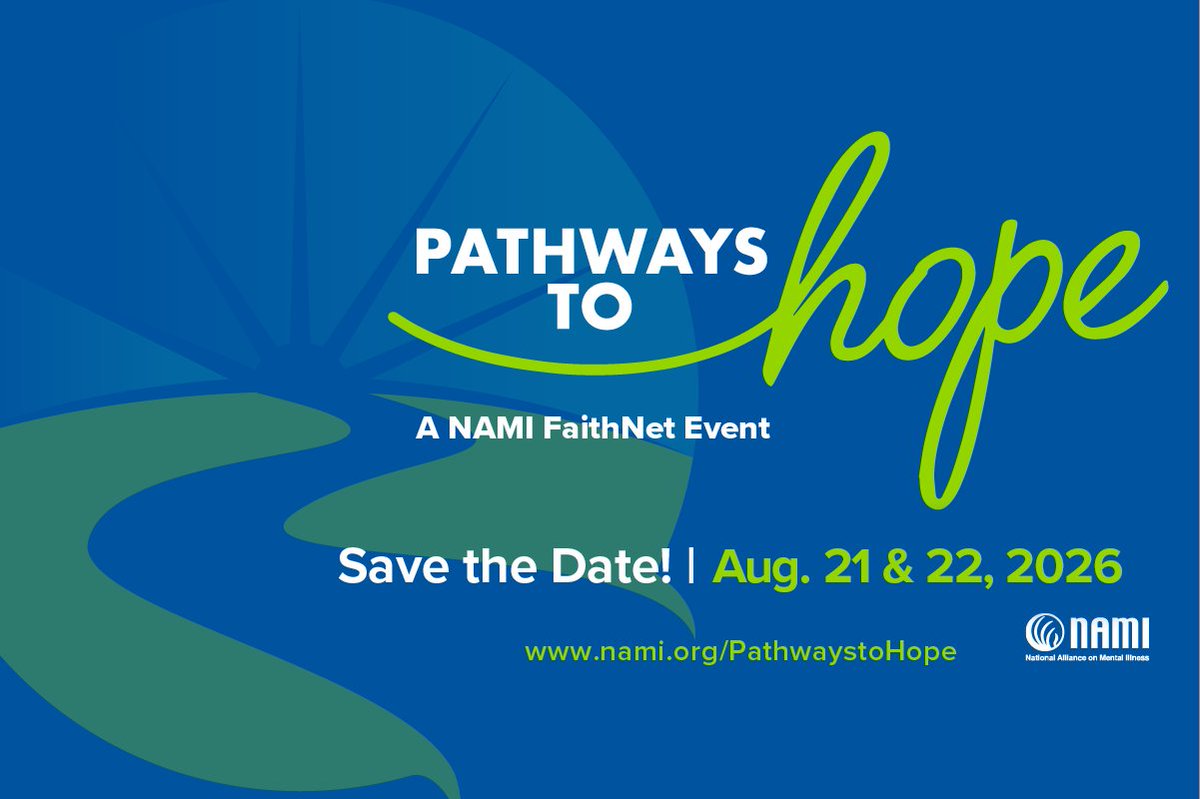 NAMICommunicate's tweet photo. Join us for Pathways to Hope 2026, where faith, mental health, and community come together to foster connection, understanding, and hope.
Free to Register | Aug 21 & 22
Explore: https://t.co/4DfqahsXn8
#PathwaysToHope #FaithAndMentalHealth #MentalHealthForAll https://t.co/llihyJm3J6