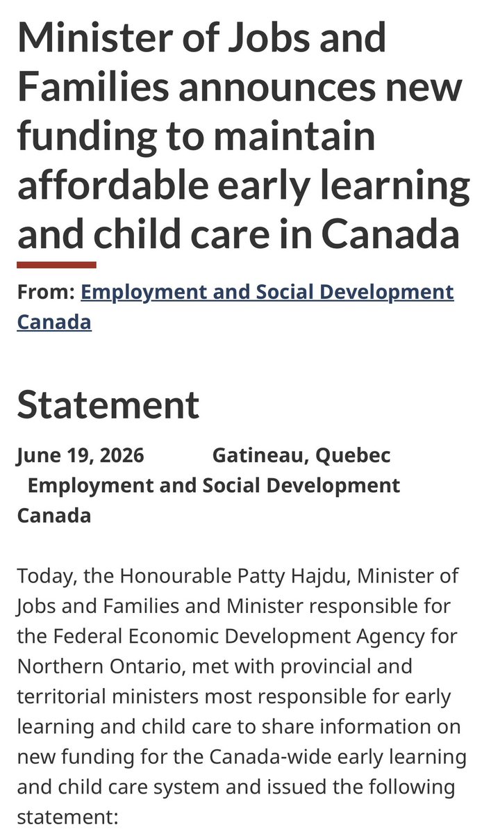 lisabeare's tweet photo. Today’s federal announcement supports our commitment to protect the progress we’ve made in fee reductions for families as we build a sustainable, affordable system for everyone. https://t.co/ctgB0xcq64 https://t.co/Ypl5kzB0pd