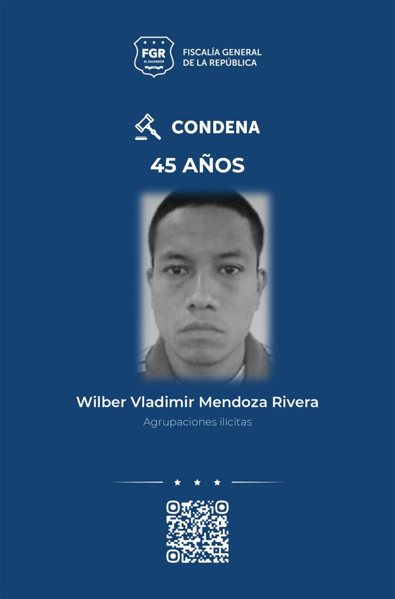 FGR_SV's tweet photo. #CombateAPandillas | La @FGR_SV logró penas de hasta 45 años de prisión para 25 pandilleros del Barrio 18, por el delito de agrupaciones ilícitas. 

Estos criminales operaron en diferentes sectores y atemorizaban a los residentes de Chalchuapa, Santa Ana Oeste. . 

​El Tribunal Segundo contra el Crimen Organizado de Santa Ana los condenó de la siguiente manera:
➡️ Los palabreros, Edmundo Díaz, Wilber Mendoza y Douglas Melgar: 45 años de cárcel.

➡️ 14 Homeboys: 30 años de cárcel.

➡️ 8 Colaboradores y vinculados: 20 años de cárcel.