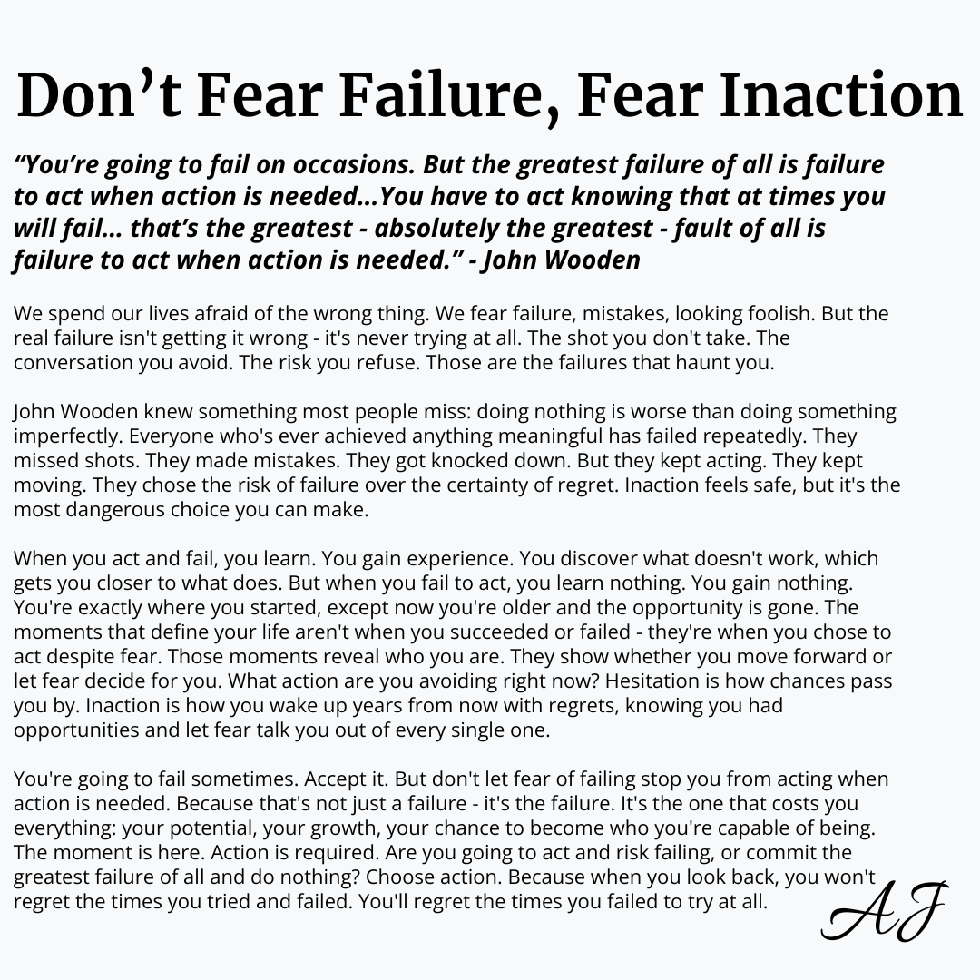 coachajkings's tweet photo. The real fear shouldn't be action - it should be inaction.

Let me explain. https://t.co/KGOtH2SCQ5