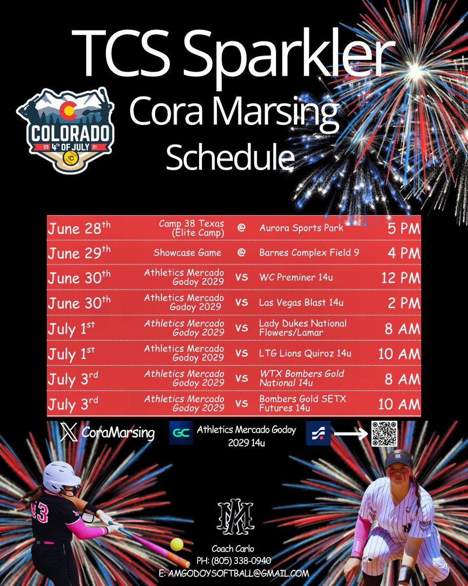 CoraMarsing's tweet photo. Next Stop-Colorado Sparkler 🎆 @amgodoysoftball @AMG_2029 @coachcj317 @D1Softball @TCSFastpitch @ExtraInningSB @TexasSoftball @NCAASoftball @PrepSoftball https://t.co/Yo7BPz8d1b