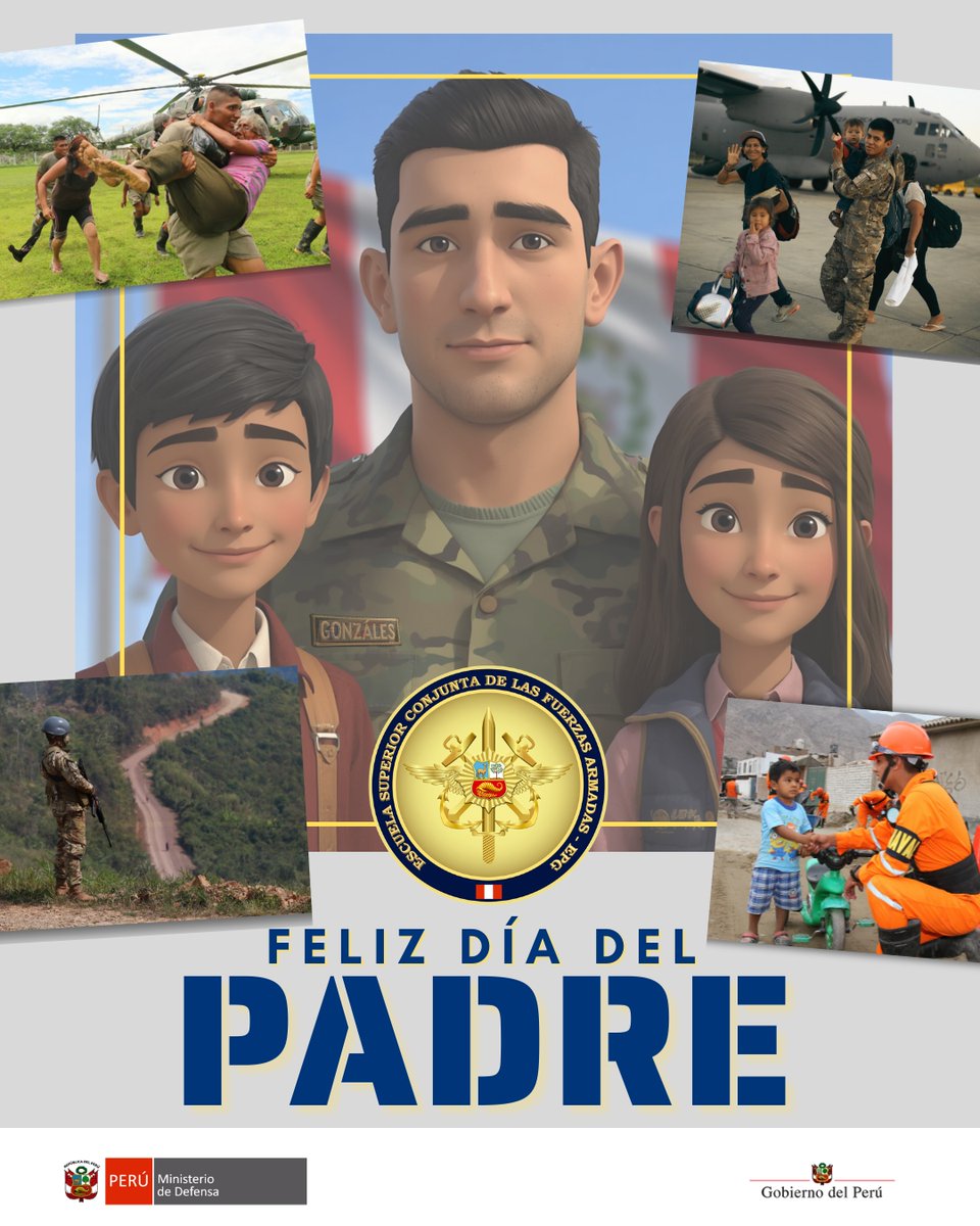 ESCOFFAA_Peru's tweet photo. ¡Feliz Día del Padre! y en especial, a todos los integrantes de las Fuerzas Armadas del Perú que cumplen con honor la noble misión de ser padres y servidores de la patria 
https://t.co/oEPyGrklan https://t.co/tHK2iRuLoQ
