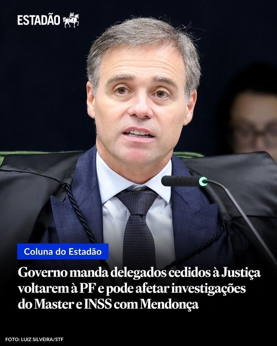 flaviogordon's tweet photo. "Nos bastidores, integrantes da PF veem a medida como uma retaliação ao  gabinete de André Mendonça. As investigações do INSS avançaram sobre o  filho do presidente, Fábio Luís Lula da Silva, e a do caso Master cumpriu nesta semana uma operação contra o líder do governo no Senado, Jaques Wagner (PT-BA)."

Será que esses integrantes da PF não assistem @AndreiaSadi? Ela garantiu que, no governo Lula, a autonomia da PF está garantida. Jamais haveria uma retaliação desse tipo. Esses integrantes da PF precisam confiar mais no "jornalismo profissional".