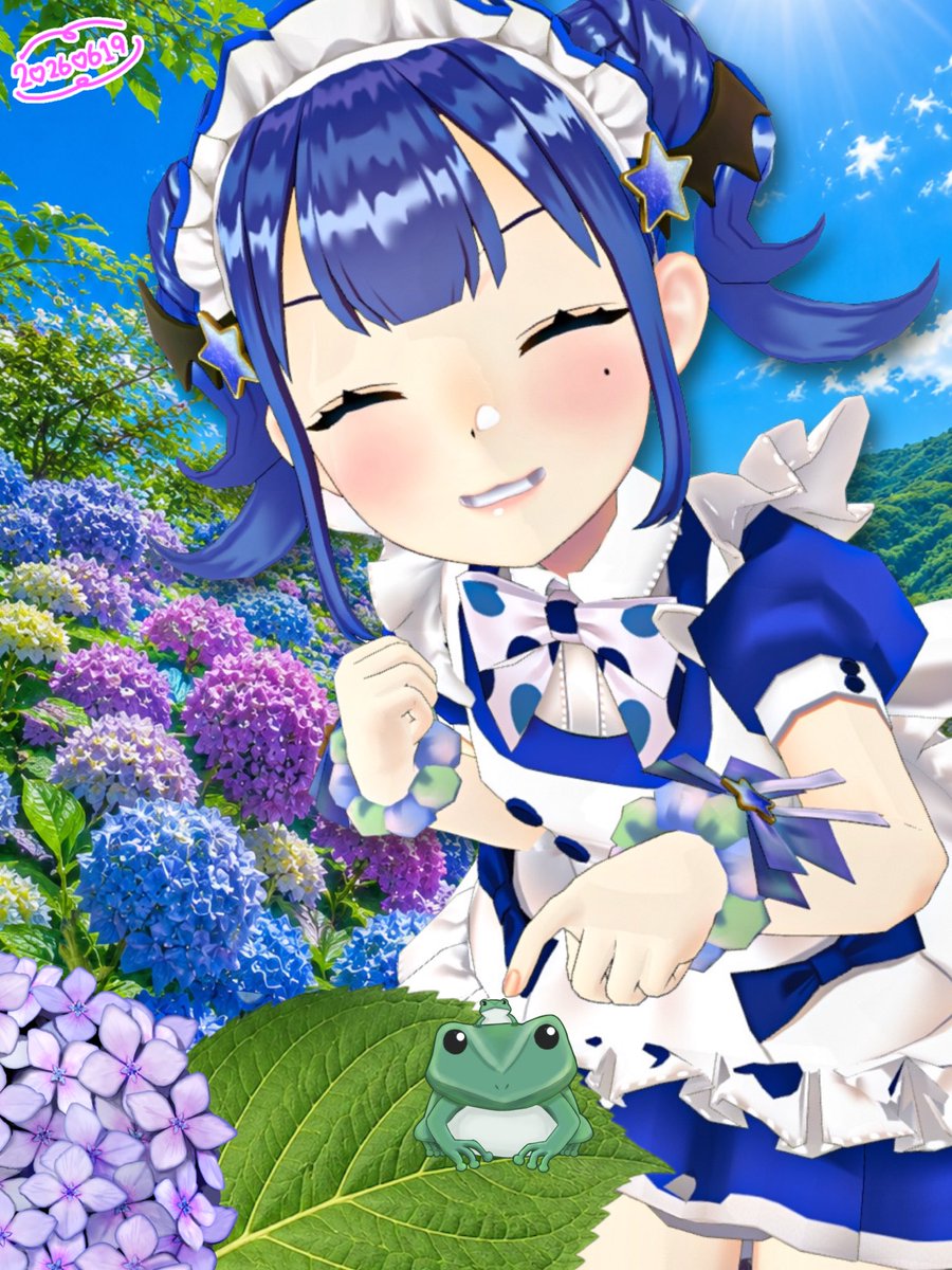 vmaid_fu's tweet photo. 今日のおやふぅみなさい💙

雨は嫌だよ〜お天気がいいよ〜！
今日はお写真でカエルさんがきてくれたんだぁ✌️
え？爬虫類もカエルさんも虫さんも平気だよ？
すっごいでしょー☺️✨

ご主人様お嬢様、今週も本当にお疲れ様でしたっ⭐️
頑張ってえらいえらーい🫶💙

ケローッ🐸

⬇️お写真順番に見てねん😘 https://t.co/bLTFqRxjck