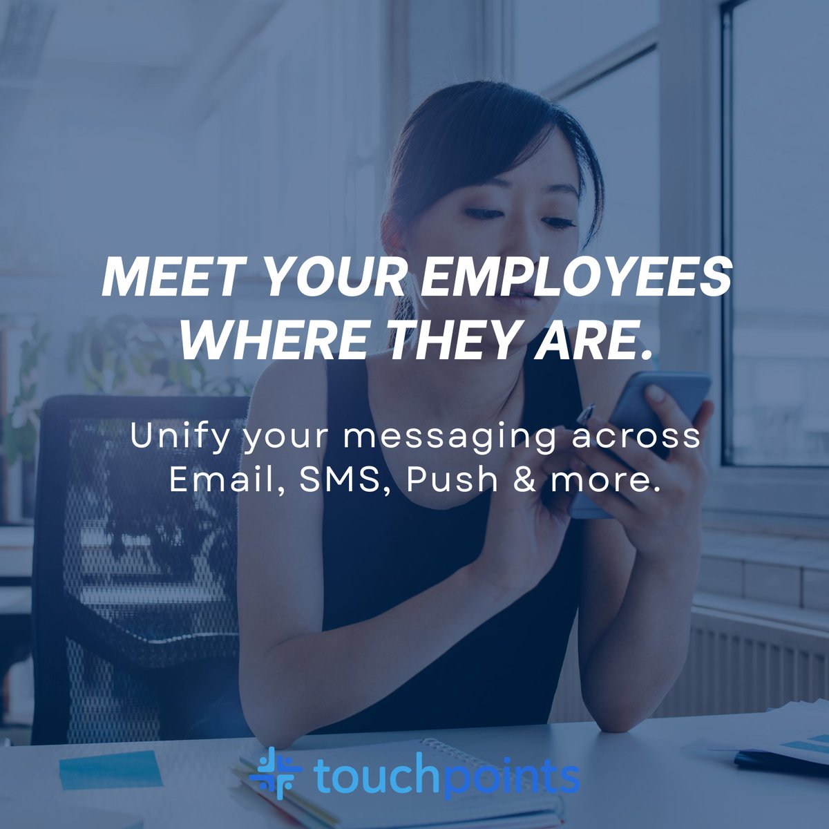 yourtouchpoints's tweet photo. If your internal communication strategy relies entirely on corporate email, you are missing a massive part of your workforce. Deliver the right message, to the right audience, at the exact right time. #InternalComms #RemoteWork #WorkforceUnification #HRManagement #Touchpoints https://t.co/l6QyqDo8nM
