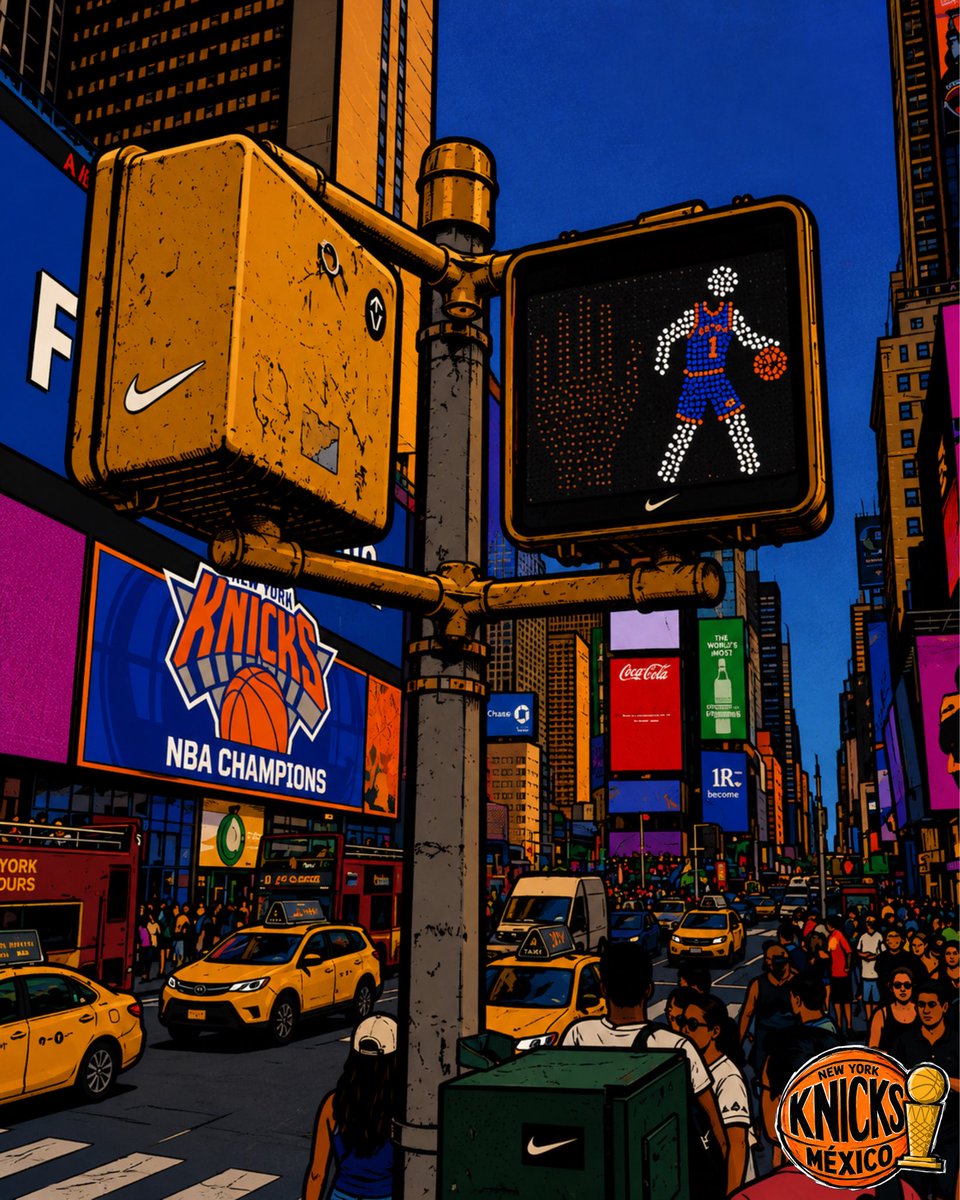 Knicks_Mexico's tweet photo. New York never stops. Neither do the Knicks. 🏀🗽💙🧡 #AlwaysKnicks https://t.co/mcKKxrfEGH