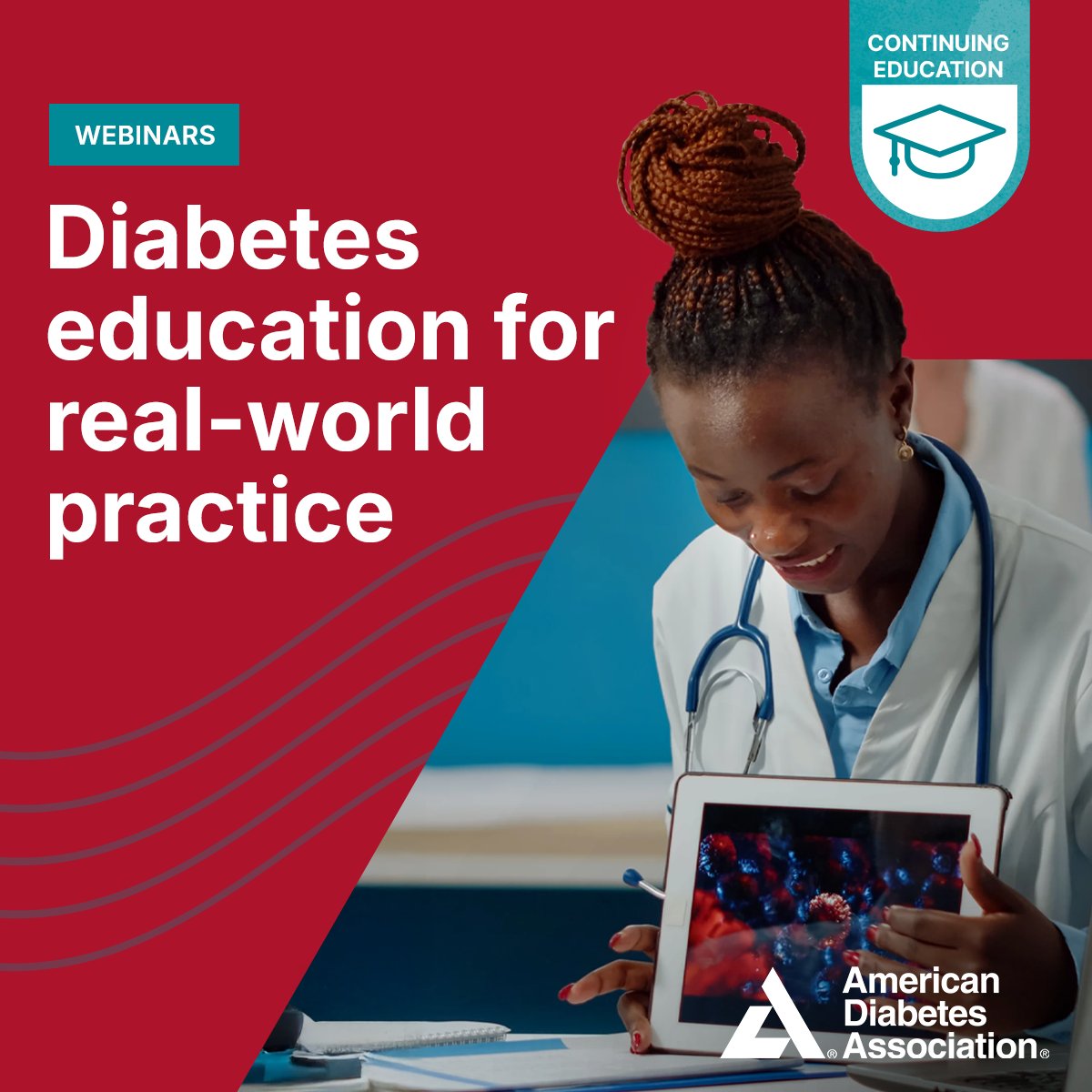 ADA_DiabetesPro's tweet photo. Expert insights, available whenever you are.  Don't let a busy schedule stop your professional growth. Access our on-demand webinar recordings to stay current on diabetes and obesity care standards while earning essential CE credits.  Get started: https://t.co/YATvJOOI8m #WeFight https://t.co/qTXSOzjIMQ