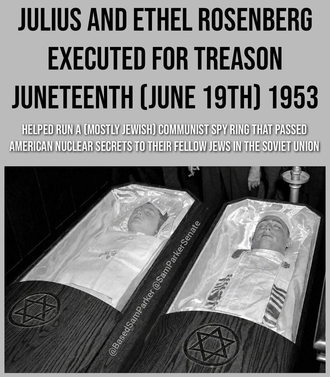 BasedSamParker's tweet photo. This Juneteenth, let's remember how we used to deal with rootless cosmopolitans from the international clique who were disloyal to America. How will you celebrate today? https://t.co/tVAnF4NScn