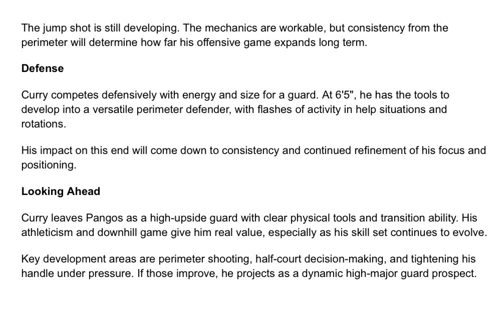 SwishStrategies's tweet photo. 2026 Pangos Prospects - Scouting Report: MJ Curry

MJ Curry turned heads at Pangos with his athleticism and ability to impact the game in transition. The 6'5" guard earned Top 30 Game honors. Full breakdown below.

Scout: Michael Hayon (@michaelhayon) https://t.co/CfNit8YXgD