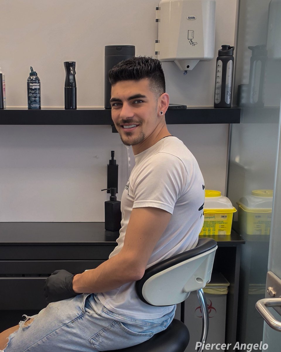 PiercerCharlie's tweet photo. The face behind plenty of beautiful piercings around here ✨ Angelo, ready for another day of making people feel good about themselves.
#PiercerCharliesCreations #MeetTheTeam #PiercingStudio https://t.co/37FhqcuLS5 https://t.co/KkWqqNcQby