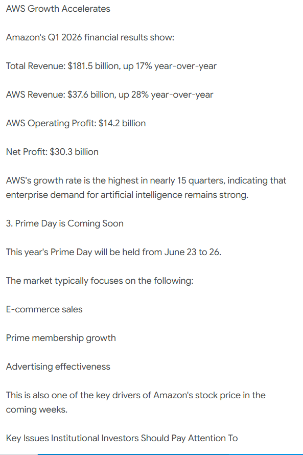 KateWinstyle's tweet photo. $AMZN Amazon is building AI data centers on a massive scale and has announced billions of dollars in infrastructure expansion across multiple U.S. states. While AWS is growing rapidly, its capital expenditures are also increasing significantly. https://t.co/lPlJrHPaZH