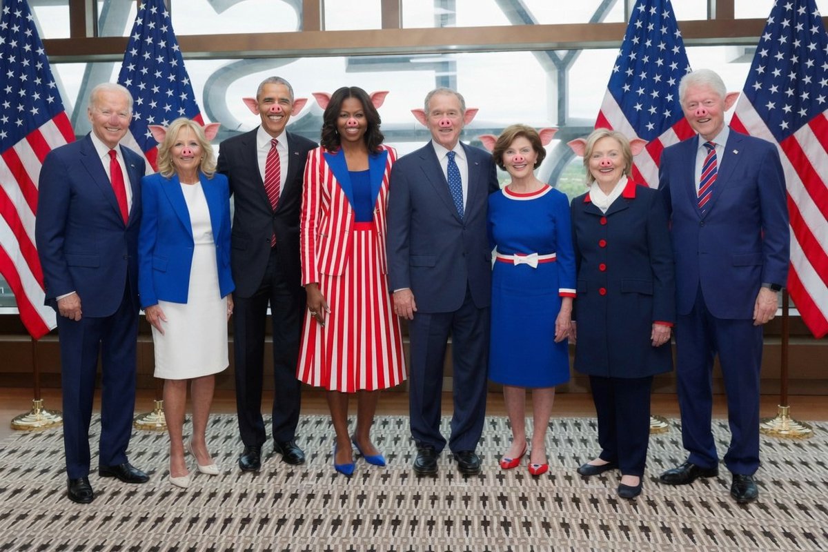Time4SumAxShun's tweet photo. @TrumpGirlLove @BarackObama Exactly right - the little pinko piggies they truly are!🤣 https://t.co/thpSBkHx5y
