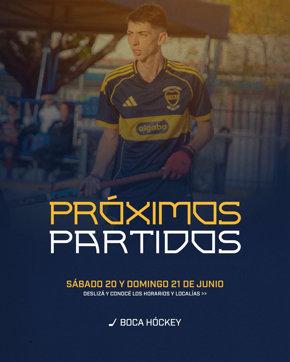 hockeyboca's tweet photo. 🔜 ¡𝗣𝗥𝗢𝗫𝗜𝗠𝗔 𝗙𝗘𝗖𝗛𝗔! 🏑🔥

Por el Campeonato Metropolitano de la Asociación de @hockeybuenosaires:

🗓 El sábado 20/6, #BocaA recibe a San Martín B
🗓 El domingo 21/6, #BocaA visita a GEBA C.

🎺¡Te esperamos para alentar a Boca! La entrada es libre y gratuita. https://t.co/W4IFfOphke