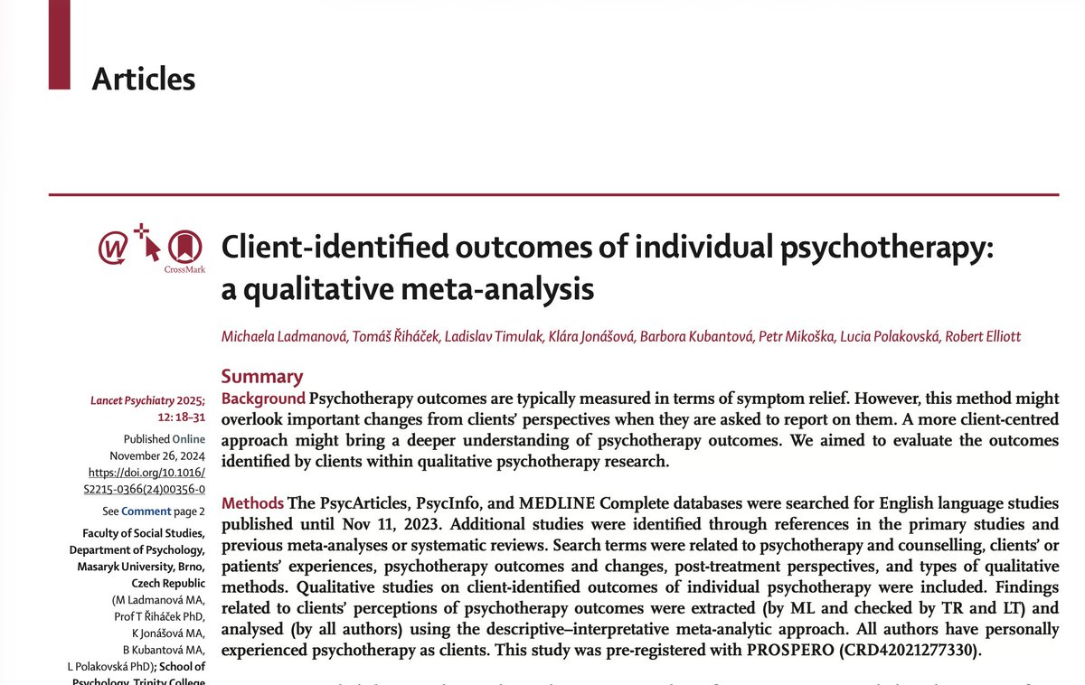 JonathanShedler's tweet photo. About half a century of empirical research and the reports of thousands of therapy patients.
https://t.co/osR90vdr98 https://t.co/IIuTbdRCfH