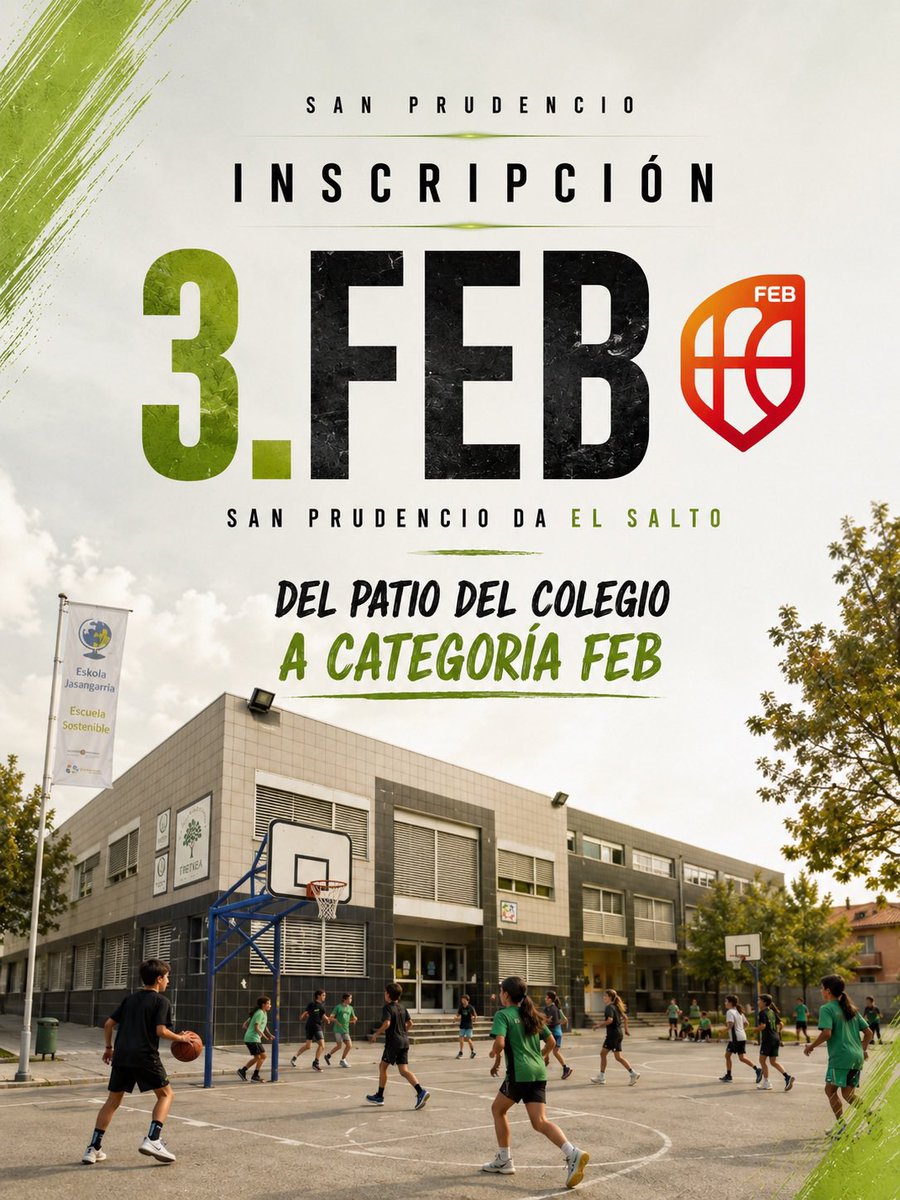 SanPruAD's tweet photo. COMUNICADO OFICIAL

San Prudencio informa de que ha formalizado la solicitud de inscripción para participar en la categoría 3ª FEB de cara a la temporada 2026/2027.

Este paso supone un hito dentro del crecimiento deportivo y estructural del deporte en el colegio, fruto del trabajo realizado durante los últimos años por jugadores, cuerpo técnico, familias y entorno social que forman parte de nuestro proyecto.

La posible participación en 3ª FEB representa una oportunidad para seguir desarrollando un modelo deportivo basado en la formación, el compromiso y la identidad propia.

Desde San Prudencio queremos destacar que este avance no es un punto de llegada, sino un nuevo paso dentro de un camino que comenzó en el entorno escolar y que sigue evolucionando con ambición y responsabilidad.

Agradecemos el interés de todas las empresas que hasta el momento os habéis puesto en contacto con nuestra entidad. 

En las próximas semanas se comunicará cualquier novedad relativa al proceso.

Eskerrik asko guztioi zuen babesarengatik.

#MareaVerde
