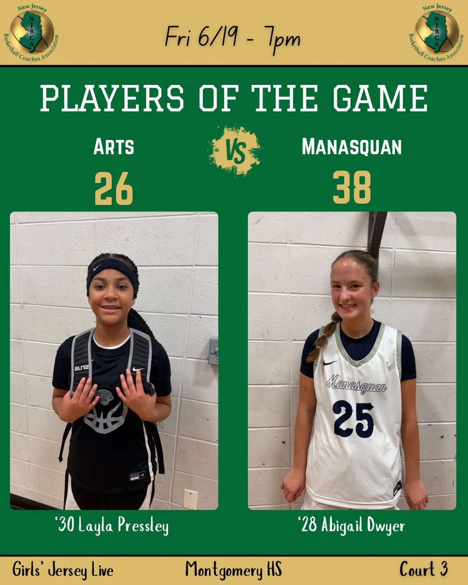 NJBCA_Official's tweet photo. 7pm Players of the Game! #NJBCA #GirlsJerseyLive @moorechswbb @ehthsgirlsbball @IHA_Basketball @SeaVikingsGBB @ArtsLadyJaguars @SquanGirlsBBall https://t.co/MImX7oLquf