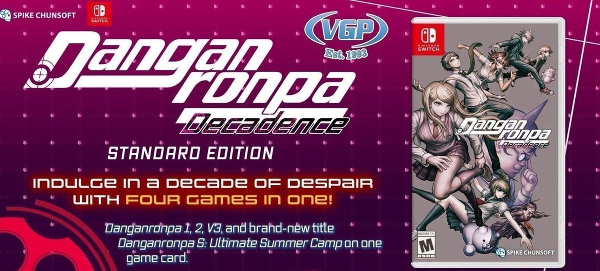 Wario64's tweet photo. Danganronpa Decadence (Switch) is $32 US Dollars at VGP https://t.co/ubvFsyZr2u #ad https://t.co/PrqQoJfJLu