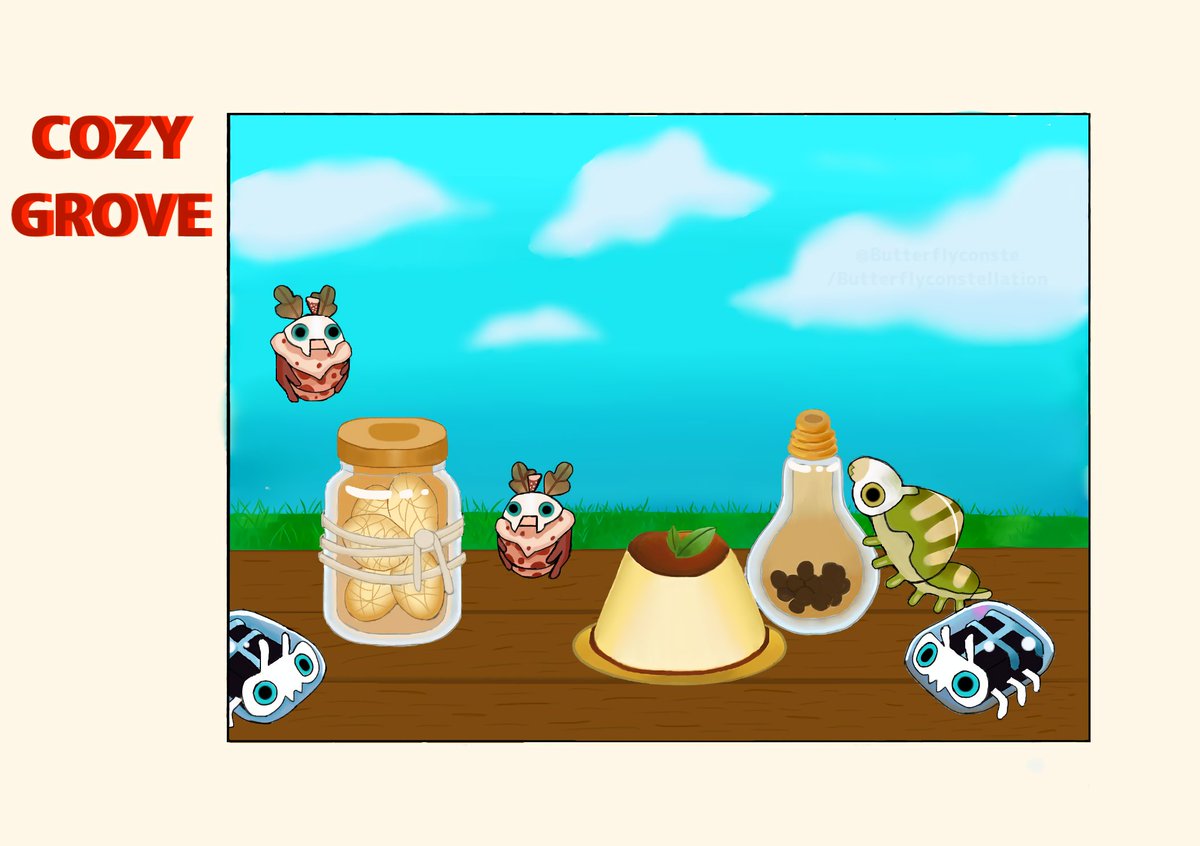 ButterflyConste's tweet photo. #cozygrove #fanart I almost didn't finish this, but it was too cute to be abandoned. I have to mess around with the words one day and make it cuter. Overall I love this 💖 https://t.co/TASNtatAJH