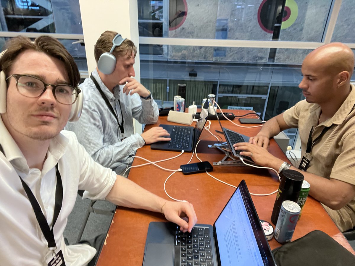 MaxMnstermann's tweet photo. Tasks divided and plan made for @tageuamsterdam:

@Leva_Konate  builds Modou, the AI sales rep. @JurreGroot41878  cuts the launch video in @pixverse for marketing. I use signals through @cala and then let Modou run the outbound itself so we go full circle🚀 https://t.co/BRwVPTvmjo