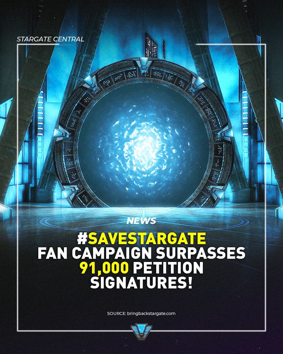 StargateYT's tweet photo. 🚨 BREAKING - #SaveStargate Fan Campaign Surpasses 91,000 Petition Signatures!

After a fan-funded flyover of Amazon Studios HQ, the fan campaign is not slowing down.

👀 Have You Signed the Petition?
#Stargate https://t.co/QxTFNCsNDA