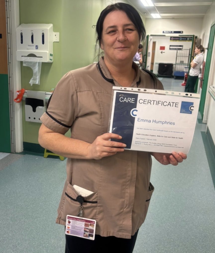 DGProfDev's tweet photo. 🎉CONGRATULATIONS to Eliza &amp; Ellie, two of our brilliant CSWs @DudleyGroupNHS who have completed their Care Certificate!

Massive well done guys-get celebrating!
 
Investing in our wkforce &amp; watching them shine -LOVE IT!❤️

@marshaj1772 @MelR4970 @Dudley_SWBCEO 
#SupportWorkers https://t.co/fBys3EihP3