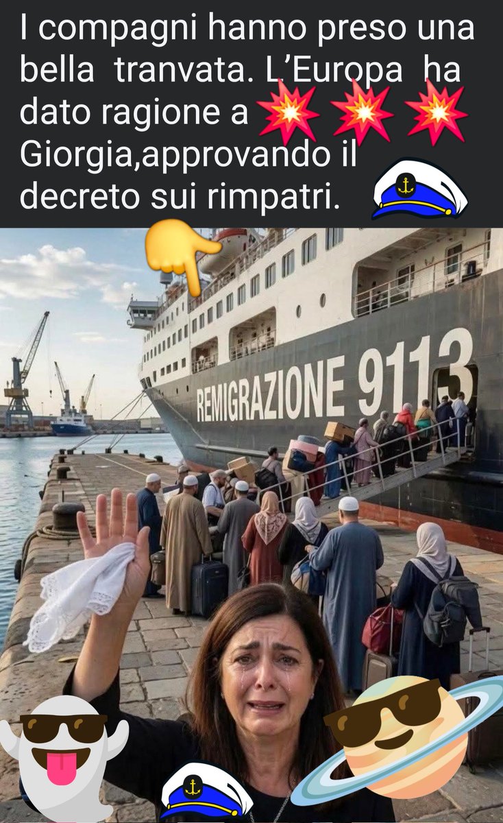 Vittori87874074's tweet photo. FELICE NOTTE" DOMANI E UN'ALTRO GIORNO #SBOLDRINA AFFRANTA SALUTA I PATRIOTI BYE BYE A MAI PIÙ 👋👋👋 https://t.co/fl94HSEoHQ