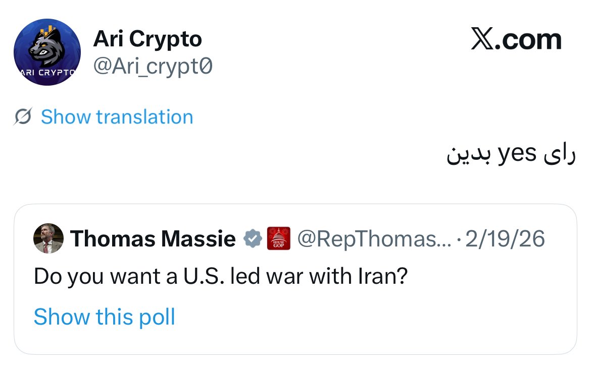 sasan_so's tweet photo. @Ari_crypt0 @ordinarypadideh آره، برنگرد چون این داداشمون از آمریکا سفارش بمباران ایران رو داده https://t.co/Ozo7u29NmY