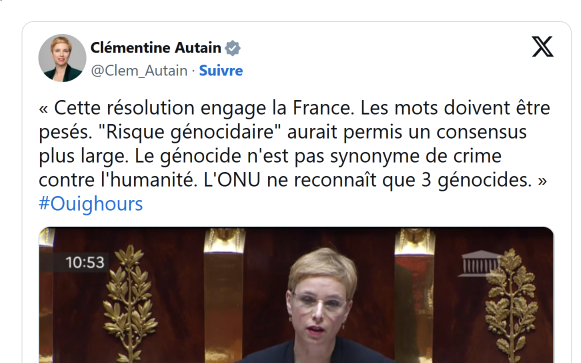 ShaddaiNoter's tweet photo. Je trouve que Clémentine Autain accuse vachement Israël facilement de génocide pour quelqu'un qui était très pointilleuse sur le terme quand ça servait pas à calomnier l'état Juif https://t.co/JXeEXj57g4