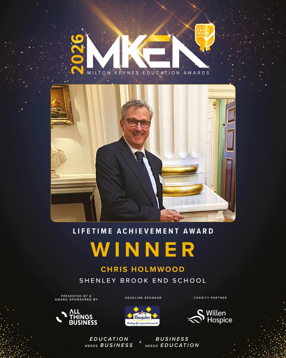 MKEAwards_'s tweet photo. And the winner of the Lifetime Achievement Award, sponsored by @allthingsbus, is...Chris Holmwood from Shenley Brook End School. 🏆

Congratulations! 👏

#MKEA26 #MiltonKeynes #EducationAwards https://t.co/RQm2rvfIiZ