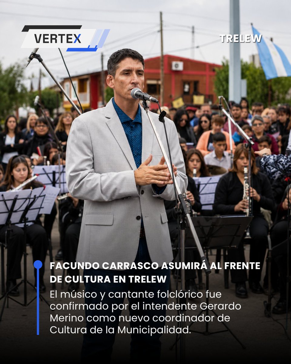 DSR_Estudio's tweet photo. Reemplazará a Alberto Viegas, quien se jubiló tras estar al frente del área cultural.

“Está muy comprometido con la cultura de nuestra ciudad”, señaló Merino al anunciar su designación.

#Trelew #Cultura #FacundoCarrasco #Chubut #NoticiasTrelew https://t.co/8i4EVsBX6X
